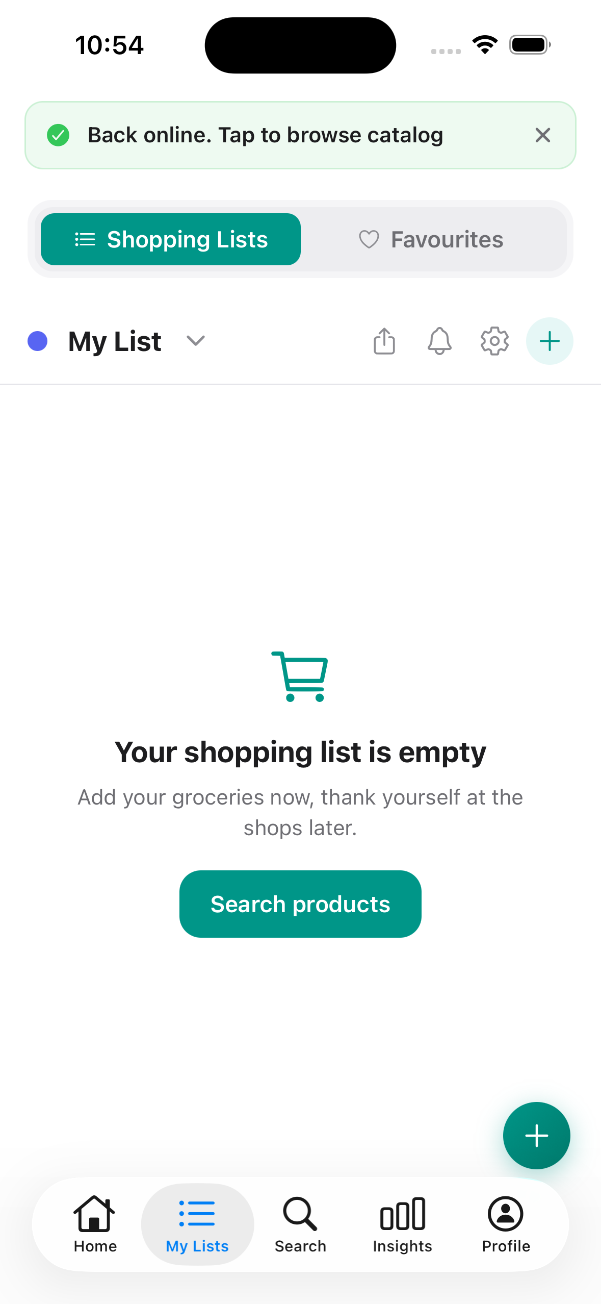 One shopping list on Free after guest onboarding.