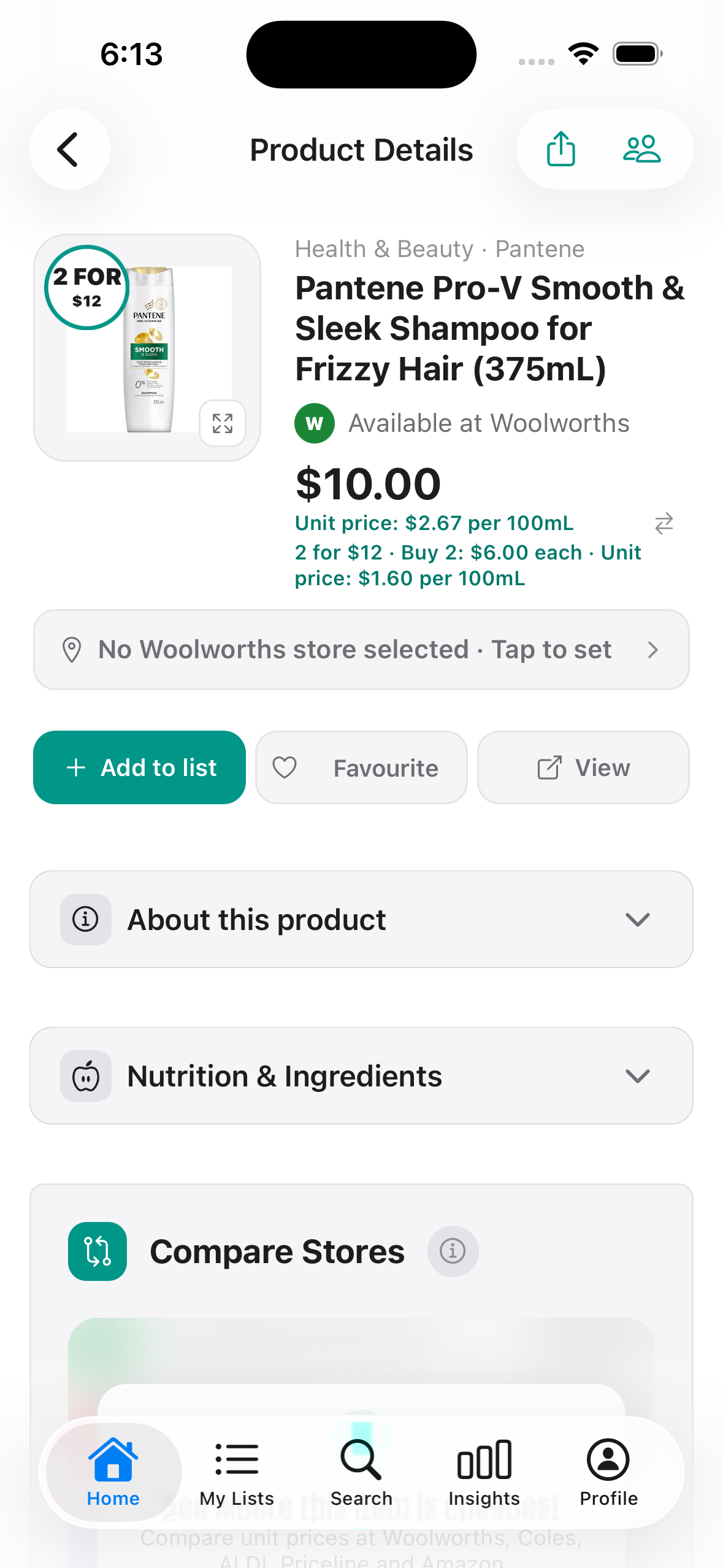 Ordinary unit price on the product page. Free includes unit prices so pack-size specials are easier to judge.